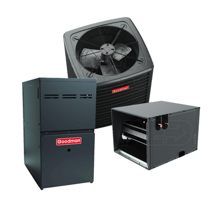 Goodman GLXS4 - 2 Ton - Single-Stage - 14.5 SEER2 AC with GR9S80 - 80% AFUE Furnace - Horizontal Coil - Gas System - with install